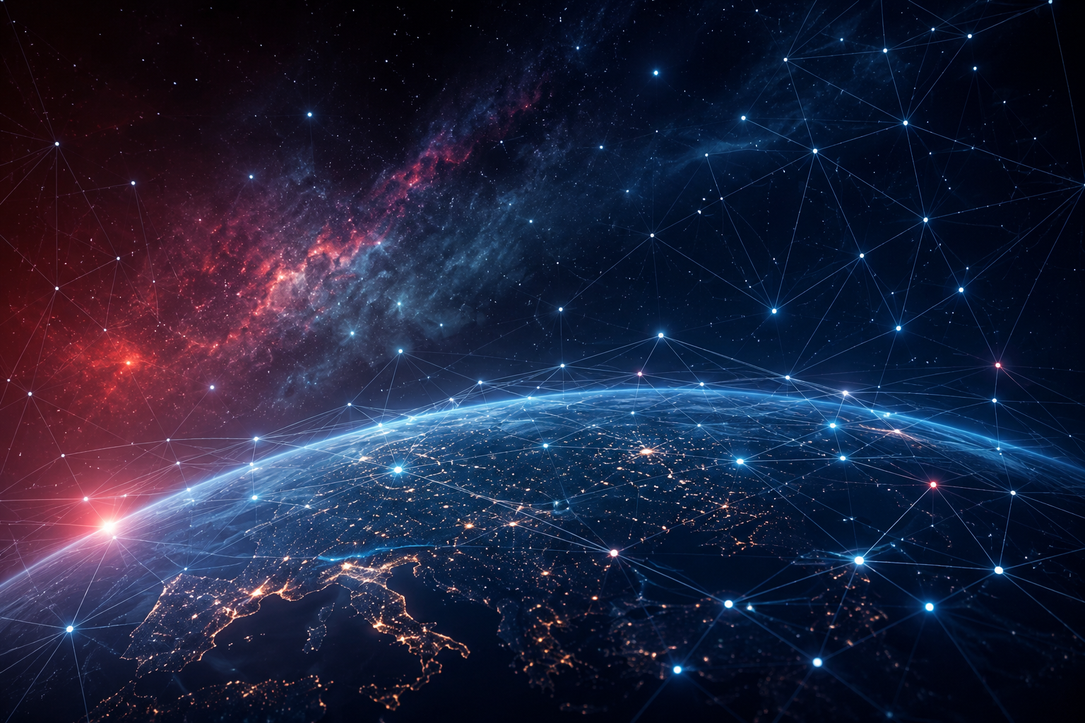 Futuristic universe network background